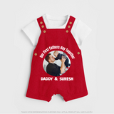 Custom Baby dungaree Best Buddies for Life - RED - 0 - 5 Months Old (Chest 18")