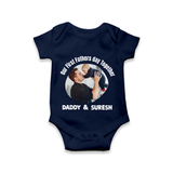 Custom Baby Romper – Best Buddies for Life Onesie - NAVY BLUE - New Born (Chest 14")