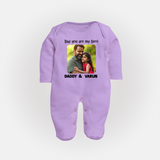 Personalized Infant Full Body Suit Our First Father’s Day Together - LILAC - New Born (Chest 7.5")