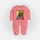 Personalized Infant Full Body Suit Our First Father’s Day Together - PEACH - New Born (Chest 7.5")