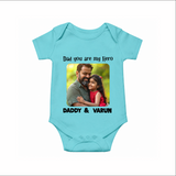 Personalized Infant Romper – Our First Father’s Day Together Onesie - ARCTIC BLUE - New Born (Chest 14")