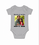 Personalized Infant Romper – Our First Father’s Day Together Onesie - GREY - New Born (Chest 14")