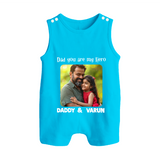 Personalized Infant Button Romper Our First Father’s Day Together - SKY BLUE - New Born (Chest 18")
