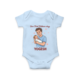 Custom Baby Romper – Happy Father’s Day Daddy Onesie - BABY BLUE - New Born (Chest 14")