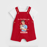 Custom Baby dungaree Happy Father’s Day Daddy - RED - 0 - 5 Months Old (Chest 18")