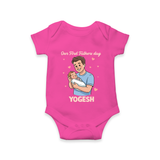 Custom Baby Romper – Happy Father’s Day Daddy Onesie - HOT PINK - New Born (Chest 14")