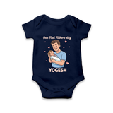 Custom Baby Romper – Happy Father’s Day Daddy Onesie - NAVY BLUE - New Born (Chest 14")