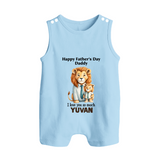Personalized Infant Button Romper My Daddy Is Awesome - BABY BLUE - New Born (Chest 18")