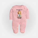 Personalized Infant Full Body Suit My Daddy Is Awesome - BABY PINK - New Born (Chest 7.5")