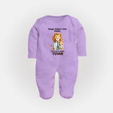 Personalized Infant Full Body Suit My Daddy Is Awesome - LILAC - New Born (Chest 7.5")