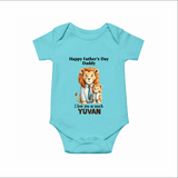 Personalized Infant Romper – My Daddy Is Awesome Onesie - ARCTIC BLUE - New Born (Chest 14")