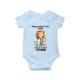 Personalized Infant Romper – My Daddy Is Awesome Onesie - BABY BLUE - New Born (Chest 14")