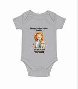 Personalized Infant Romper – My Daddy Is Awesome Onesie - GREY - New Born (Chest 14")