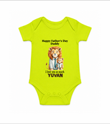 Personalized Infant Romper – My Daddy Is Awesome Onesie - LIME GREEN - New Born (Chest 14")