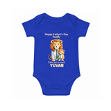 Personalized Infant Romper – My Daddy Is Awesome Onesie - COBALT BLUE - New Born (Chest 14")