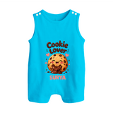 Cookie Lover Cute Foodie Button Romper - SKY BLUE - New Born (Chest 18")