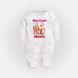 Mini Foodie Cat Lover Full body suit - WHITE - New Born (Chest 7.5")