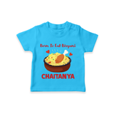 Born To Eat Biryani Tshirt - SKY BLUE - 0-5 Months Old (Chest 17")