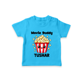 Movie Buddy Popcorn Tshirt - SKY BLUE - 0-5 Months Old (Chest 17")