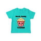 Movie Buddy Popcorn Tshirt - TEAL - 0-5 Months Old (Chest 17")