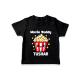 Movie Buddy Popcorn Tshirt - BLACK - 0-5 Months Old (Chest 17")