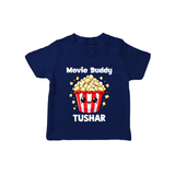 Movie Buddy Popcorn Tshirt - NAVY BLUE - 0-5 Months Old (Chest 17")