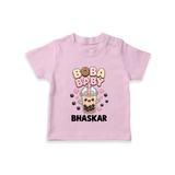 Boba Baby Drink Lover Tshirt - BABY PINK - 0-5 Months Old (Chest 17")