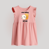 Just Idling South Indian Food Baby Frock - BABY PINK - 0 - 3 Months Old (Chest 17")