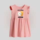 Just Idling South Indian Food Baby Frock - BABY PINK - 0 - 3 Months Old (Chest 17")