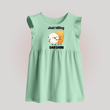 Just Idling South Indian Food Baby Frock - MINT GREEN - 0 - 3 Months Old (Chest 17")