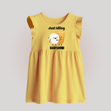 Just Idling South Indian Food Baby Frock - PASTEL YELLOW - 0 - 3 Months Old (Chest 17")