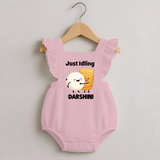 Just Idling South Indian Food Romper Frock - BABY PINK - 0 - 3 Months Old (Chest 19")