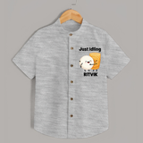 Just Idling South Indian Food Shirt - GREY - 0 - 6 Months Old (Chest 23")