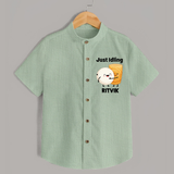 Just Idling South Indian Food Shirt - MINT GREEN - 0 - 6 Months Old (Chest 23")
