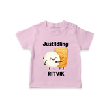 Just Idling South Indian Food Tshirt - BABY PINK - 0-5 Months Old (Chest 17")
