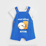 Just Idling South Indian Food Dungaree - COBALT BLUE - 0 - 5 Months Old (Chest 18")