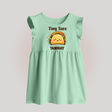 Tiny Taco Foodie Baby Frock - MINT GREEN - 0 - 3 Months Old (Chest 17")