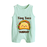 Tiny Taco Foodie Button Romper - MINT GREEN - New Born (Chest 18")