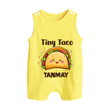 Tiny Taco Foodie Button Romper - PASTEL YELLOW - New Born (Chest 18")