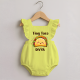 Tiny Taco Foodie Romper Frock - PASTEL YELLOW - 0 - 3 Months Old (Chest 19")
