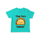 Tiny Taco Foodie Tshirt - TEAL - 0-5 Months Old (Chest 17")