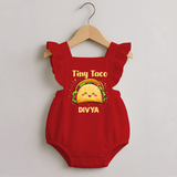 Tiny Taco Foodie Romper Frock - RED - 0 - 3 Months Old (Chest 19")