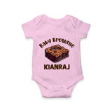 Baby Brownie Dessert Lover Romper - BABY PINK - New Born (Chest 14")