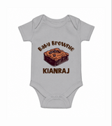 Baby Brownie Dessert Lover Romper - GREY - New Born (Chest 14")