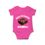 Baby Brownie Dessert Lover Romper - HOT PINK - New Born (Chest 14")