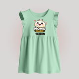Momo Magic Dumpling Lover Baby Frock - MINT GREEN - 0 - 3 Months Old (Chest 17")