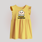 Momo Magic Dumpling Lover Baby Frock - PASTEL YELLOW - 0 - 3 Months Old (Chest 17")