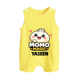 Momo Magic Dumpling Lover Button Romper - PASTEL YELLOW - New Born (Chest 18")