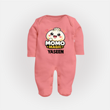 Momo Magic Dumpling Lover Full body suit - PEACH - New Born (Chest 7.5")