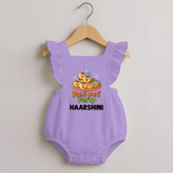 Pani Puri Party Foodie Romper Frock - LILAC - 0 - 3 Months Old (Chest 19")